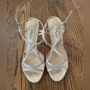 Nina New York Silver Strappy Sandals